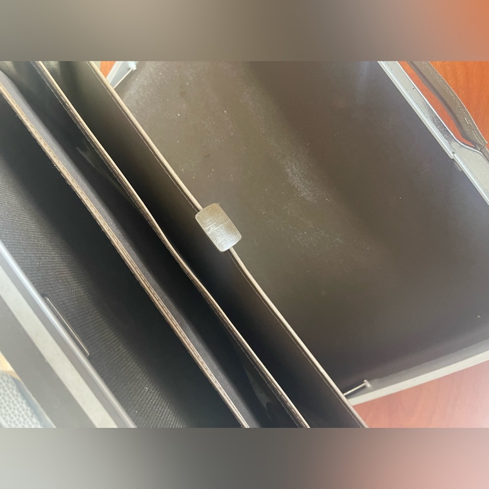 Silver Briefcase With Brown Interior - image 3